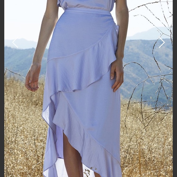 Lavender silky maxi skirt